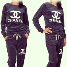 chanel sweat suit cheap|chanel silk pajamas.